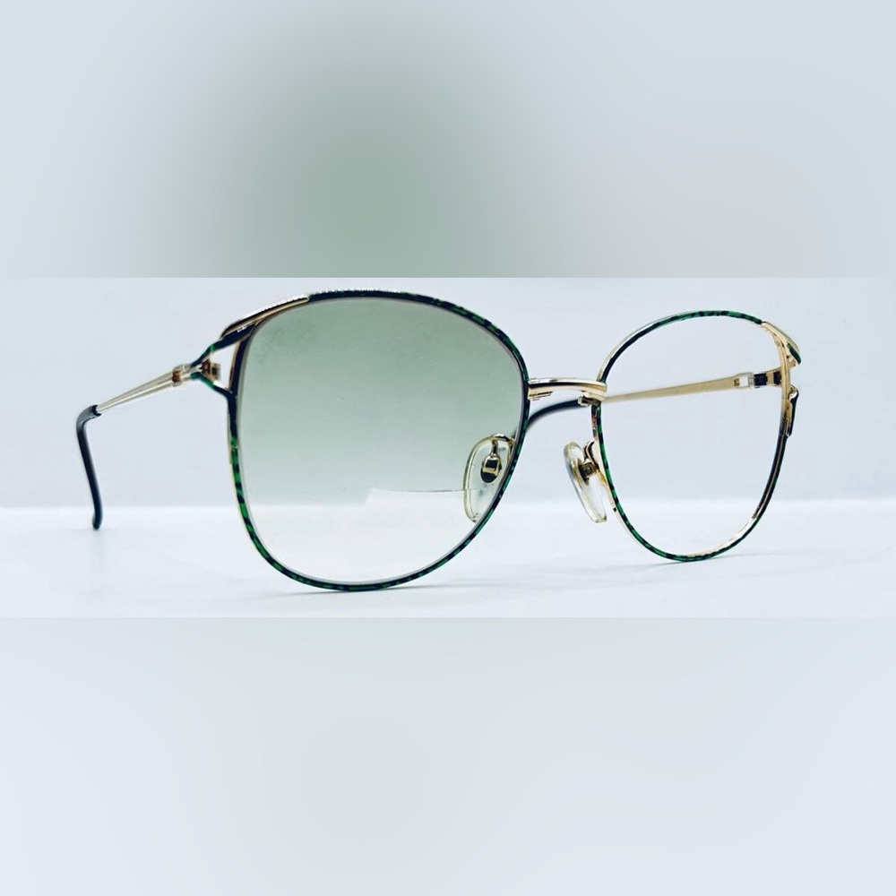 Vintage AO Safety Green Gold Oval Oversized Sunglasses Frames Only